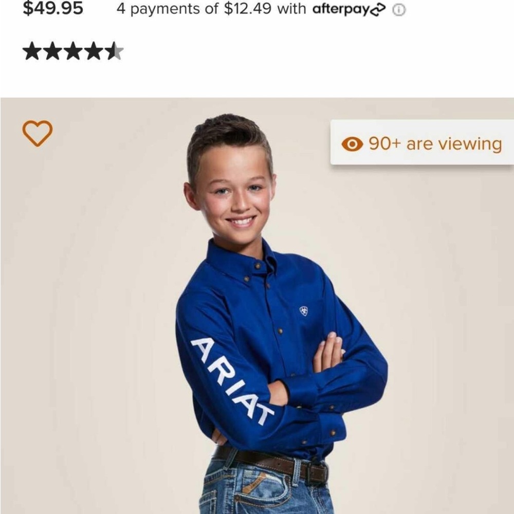 Ariat Kids Blue Long Sleeve Shirt
